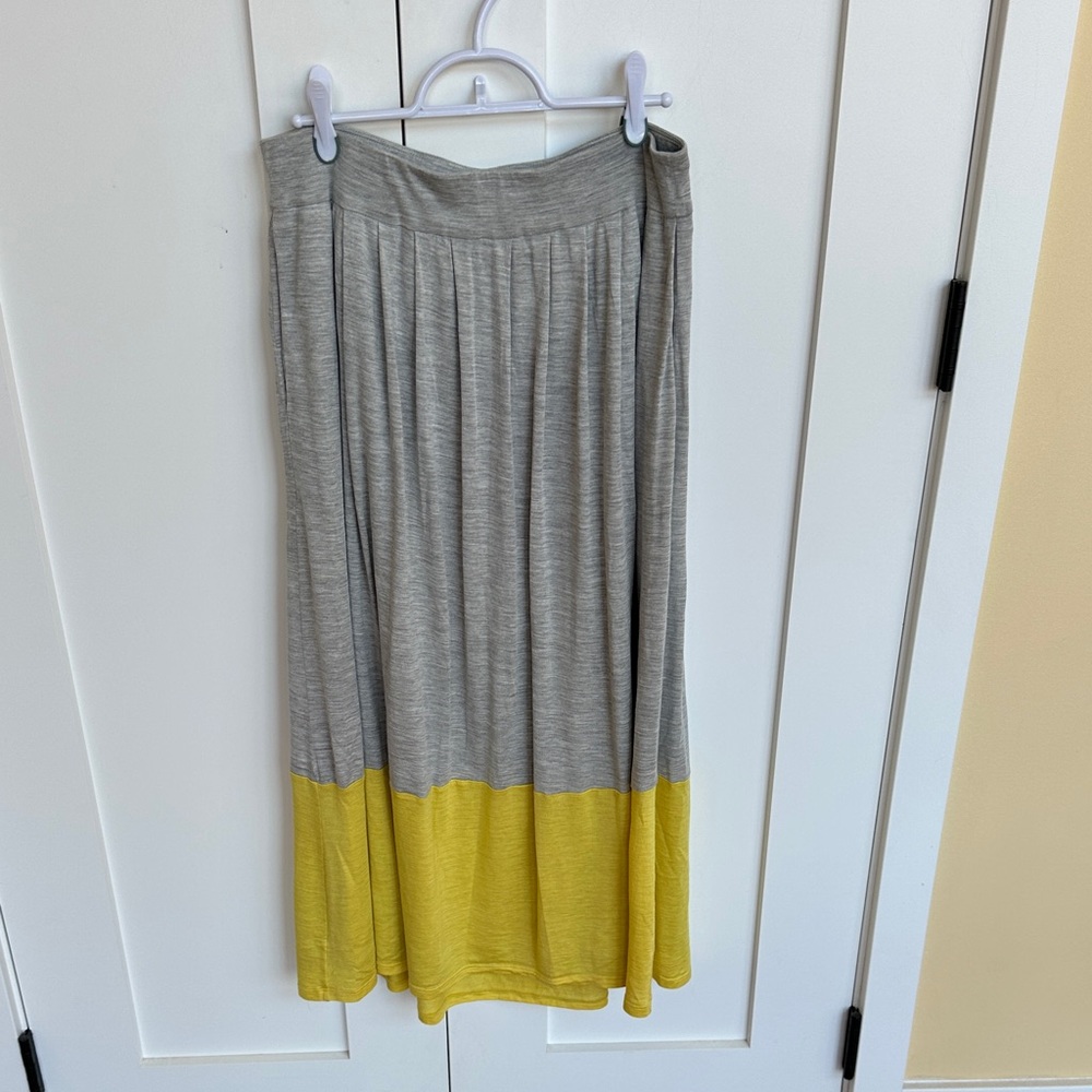 Eileen Fisher Gray and Yellow A-Line Skirt Size XS